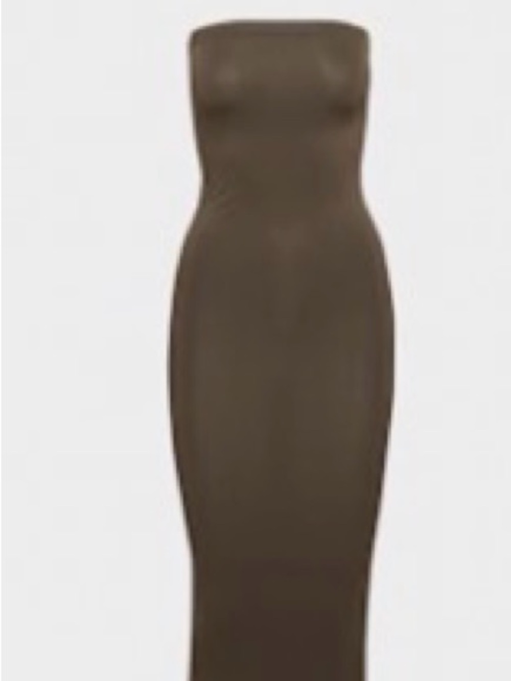 Aritzia Strapless Midi Dress in  Brown